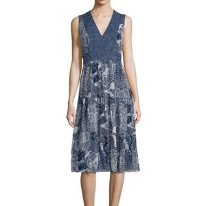 Diane Von Furstenberg Blue Floral Midi Dress